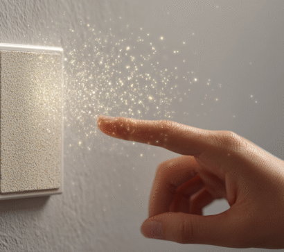 Gestengesteuerte Duft-Lichtschalter aus recyceltem Kork: Schalten, Dimmen & Aromatisieren ohne Berührung