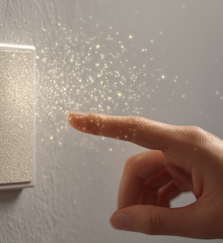Gestengesteuerte Duft-Lichtschalter aus recyceltem Kork: Schalten, Dimmen & Aromatisieren ohne Berührung