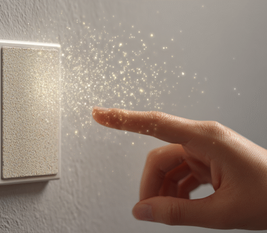 Gestengesteuerte Duft-Lichtschalter aus recyceltem Kork: Schalten, Dimmen & Aromatisieren ohne Berührung