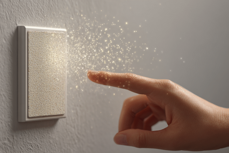 Gestengesteuerte Duft-Lichtschalter aus recyceltem Kork: Schalten, Dimmen & Aromatisieren ohne Berührung