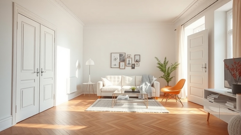 Vergleich von lackierter und folierter weißer Innentür in einer deutschen Wohnung